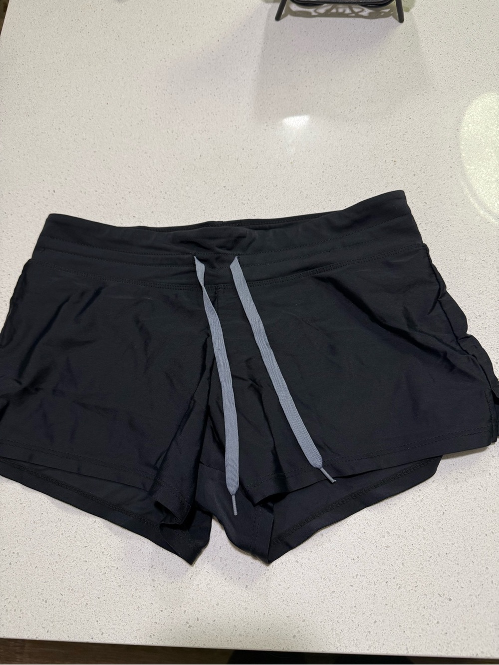 Target Black Athletic Drawstring Shorts with Gray Tie